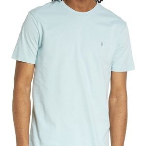 All Saints Mens Coastal Blue Crewneck T-Shirt